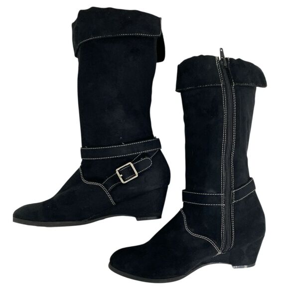 Zodiac Sidney Black Suede Cozy Mid-Calf Winter Boot Women's Size 4 - Picture 3 of 9